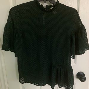 H&M Sheer Asymmetrical Textured Blouse